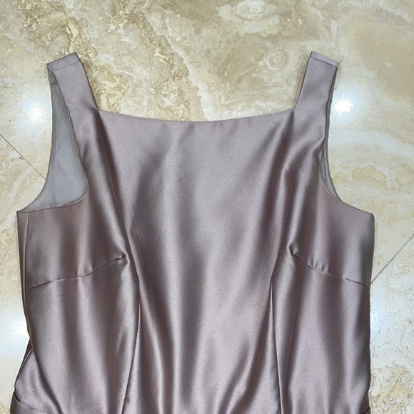 Vintage Laundry by Shelli Segal Silky Champagne Square Cut Cocktail Dress - Picture 3 of 6